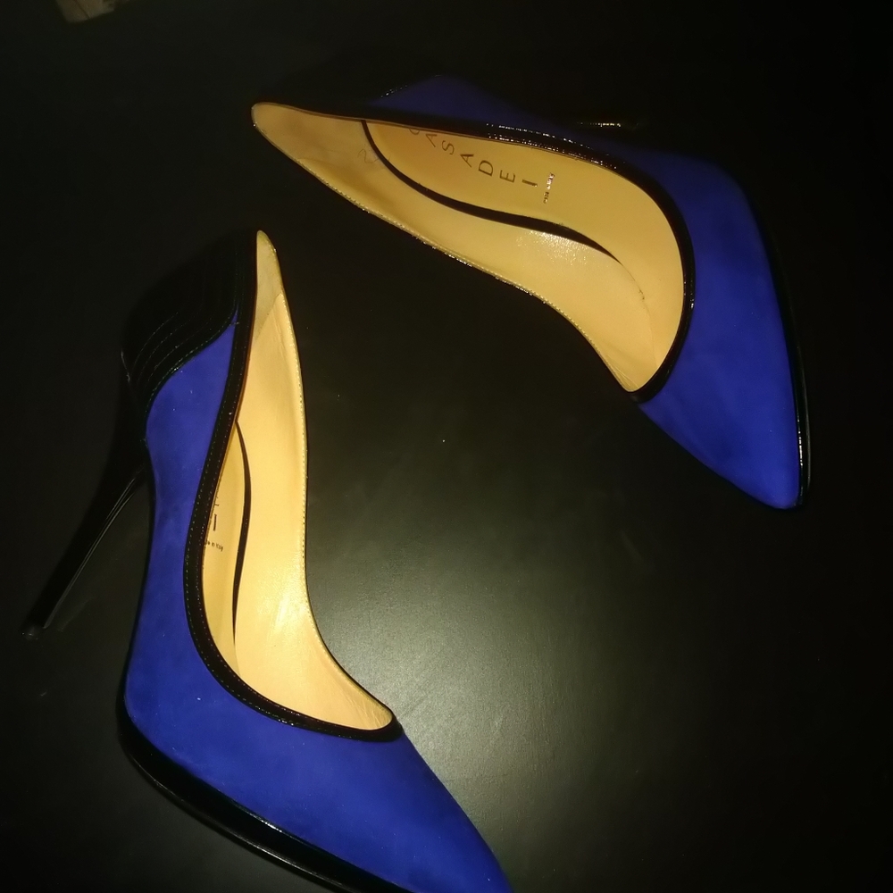 Blue Suede Pumps